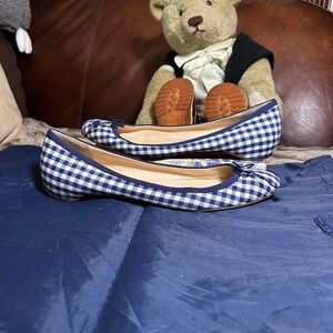 Christian Louboutin Blue and White Gingham Loafers